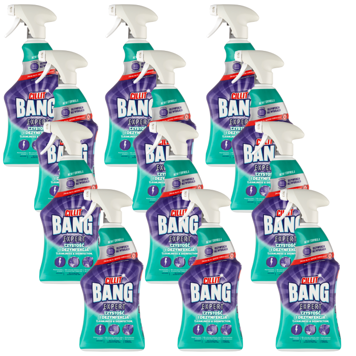 Cillit Bang Expert tisztító és klórmentes fertőtlenítő spray, 12x750 ml