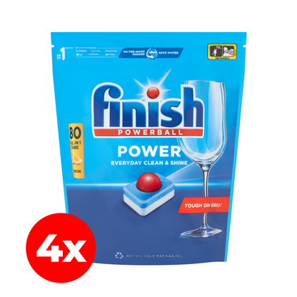 Citrom illatú Finish All-in-One Max mosogatógép-tabletta, 4x80 db