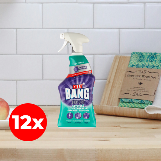 Cillit Bang Expert tisztító és klórmentes fertőtlenítő spray, 12x750 ml