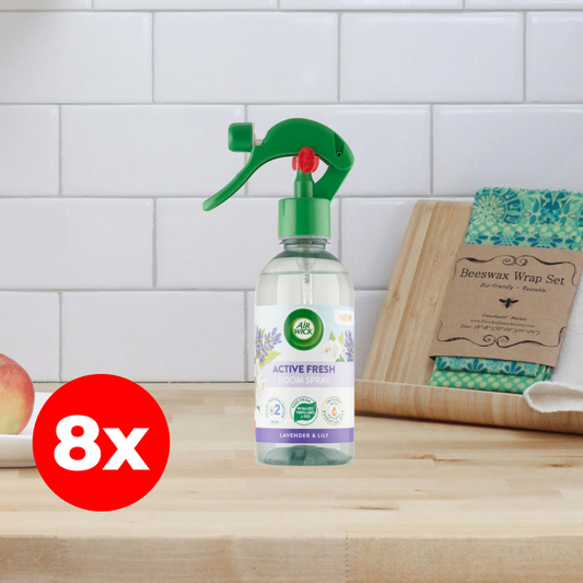Friss levendula és gyöngyvirág, Air Wick Active Fresh légfrissítő spray, 8x237 ml