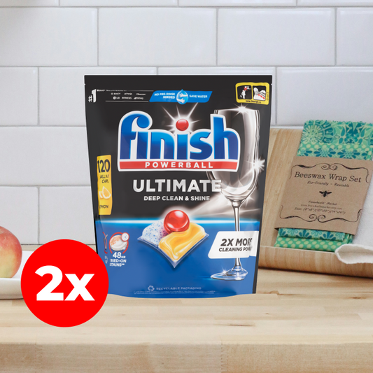 Citrom illatú Finish Powerball Ultimate All-in-One mosogatógép kapszula 2x120 db