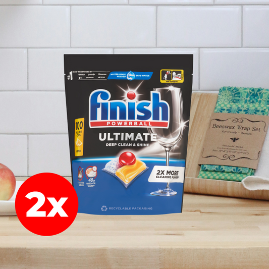 Citrom illatú Finish Powerball Ultimate All-in-One mosogatógép kapszula, 2x100 db