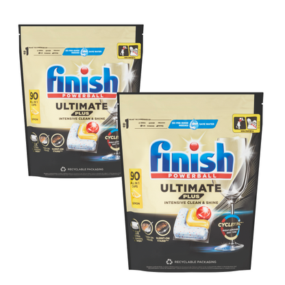 Citrom illatú Finish Ultimate Plus All-in-One mosogatógép kapszula, 2x90 db