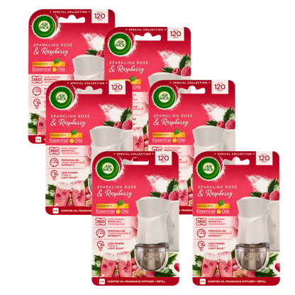 Rozé Pezsgő és Málna, Air Wick elektromos utántöltő légfrissítő készülékhez,  6x19ml