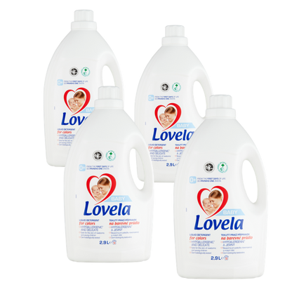 Lovela Baby Hipoallergén folyékony mosószer fehér ruhákhoz, 4x2,9 liter (128 mosás)